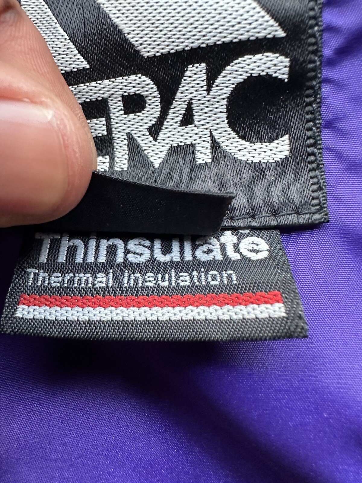 Vintage Serac Thinsulate Lined Neon Purple Color Block Nylon Ski Jacket Size 8