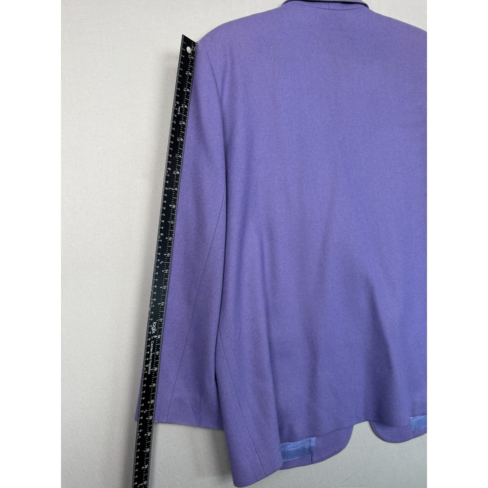 Vintage Savannah Purple 100% Pure Wool Blazer Womens 14 Gold Button 80s 70s EUC