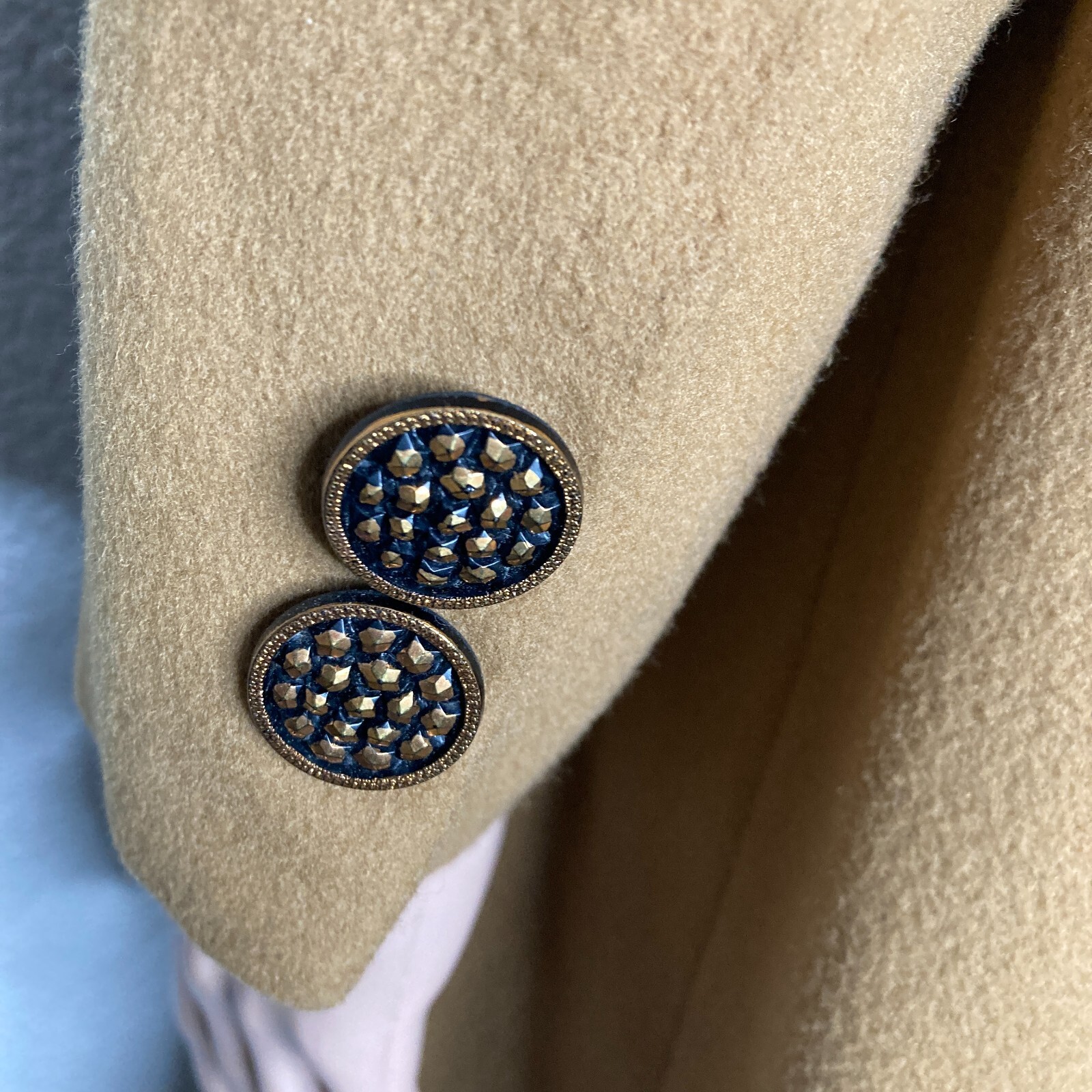 Vintage 40s Cashmere Trench Coat Womens Small Prince Fashions Light Brown