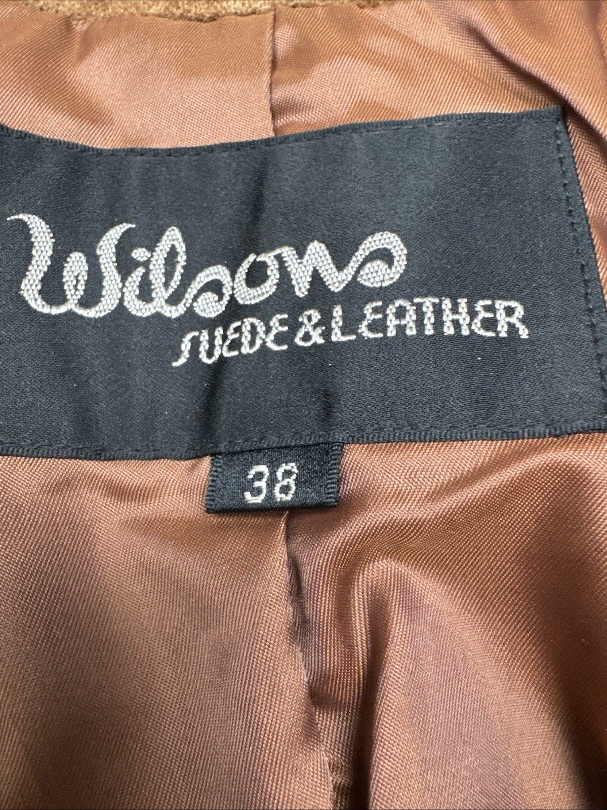 Vintage Wilsons Brown Suede Leather Jacket Button Men Size 38 Chest – Small