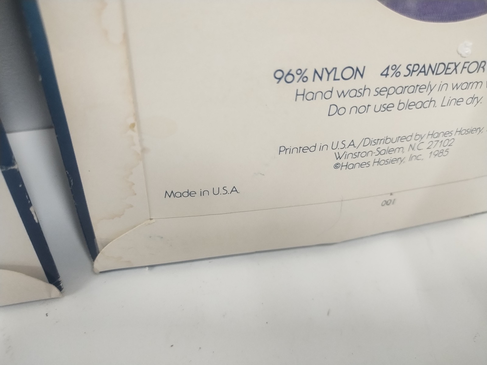 Vintage 80s Hanes Pantyhose Oleg Cassini Sheer purple lavender VIOLET Size D