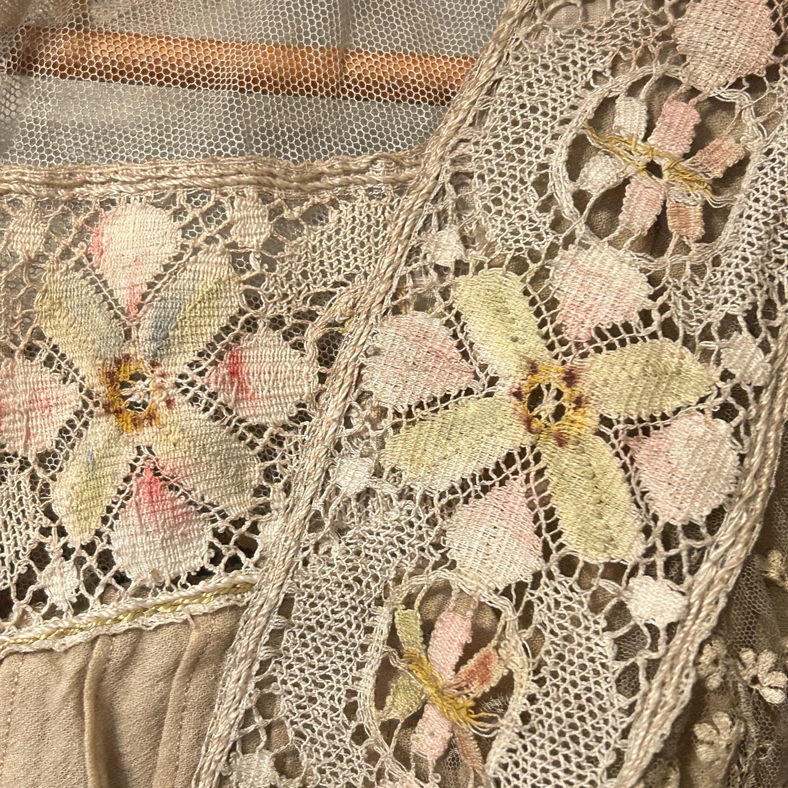 AS IS Study Antique 1890’s Victorian Gown Wool Lace Dress