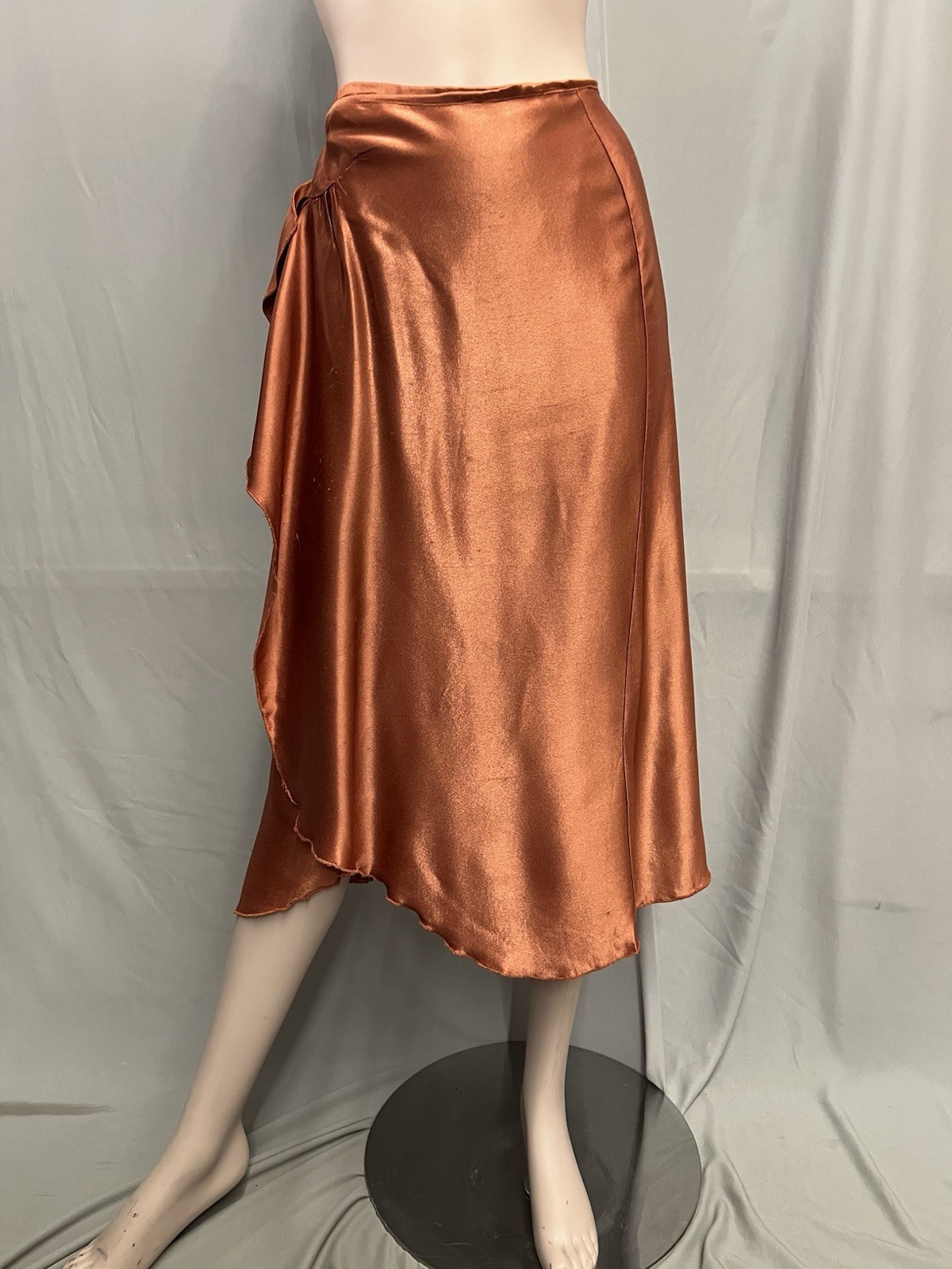 1940’s Copper Crepe Back Satin Skirt
