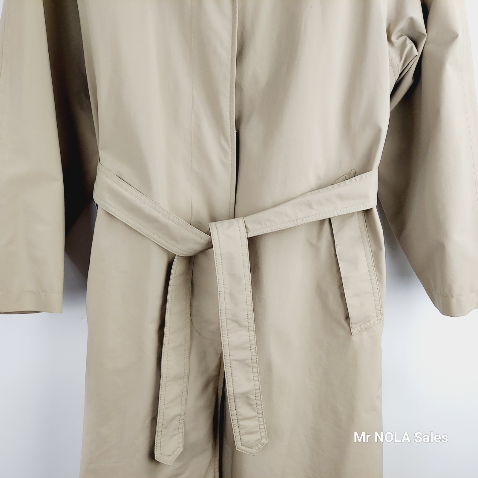 LL Bean Women&rsquo;s Medium Regular Gortex Beige Trench Coat Duster Hidden Buttons