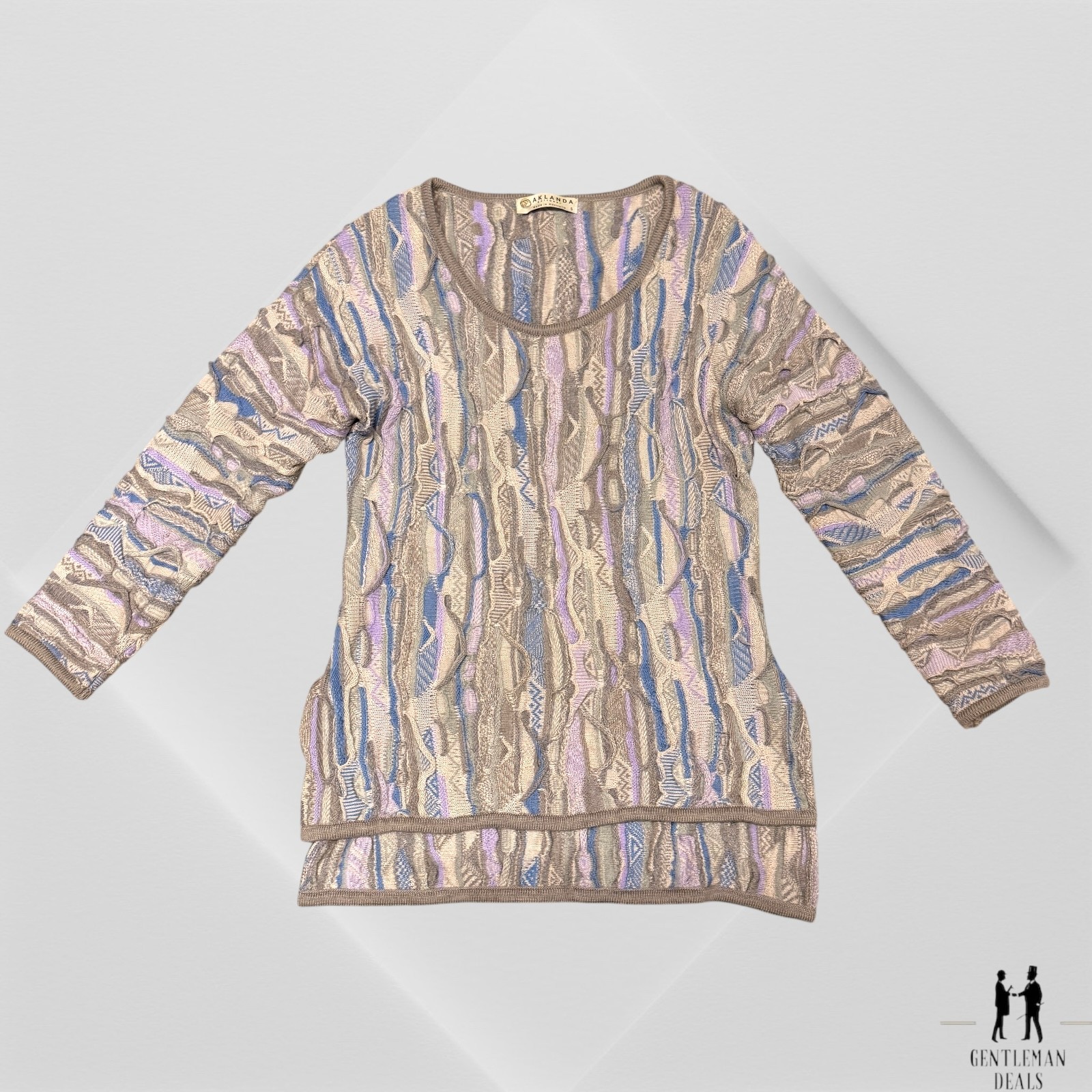 Vintage 90’S Aklanda 3D Knit Wear Sweater Jumper COOGI STYLE Womens S