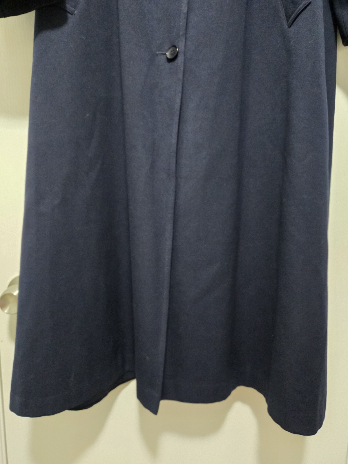 Vintage Tempo Europa London Fog 100% Wool Trench Coat Women&rsquo;s 12 Regular Blue