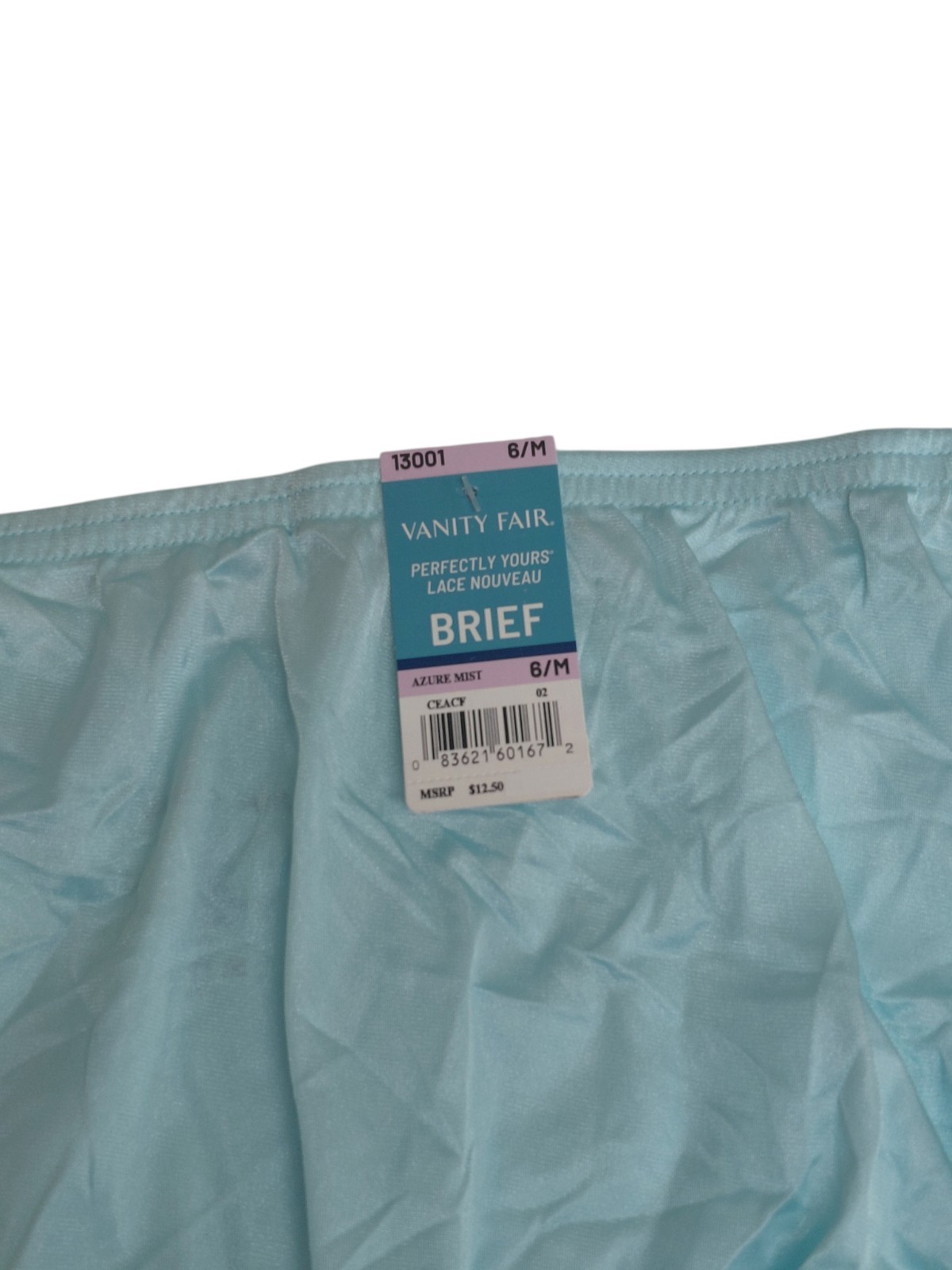 Vintage Light Blue Vanity Fair Granny Brief Size 6/M Laced