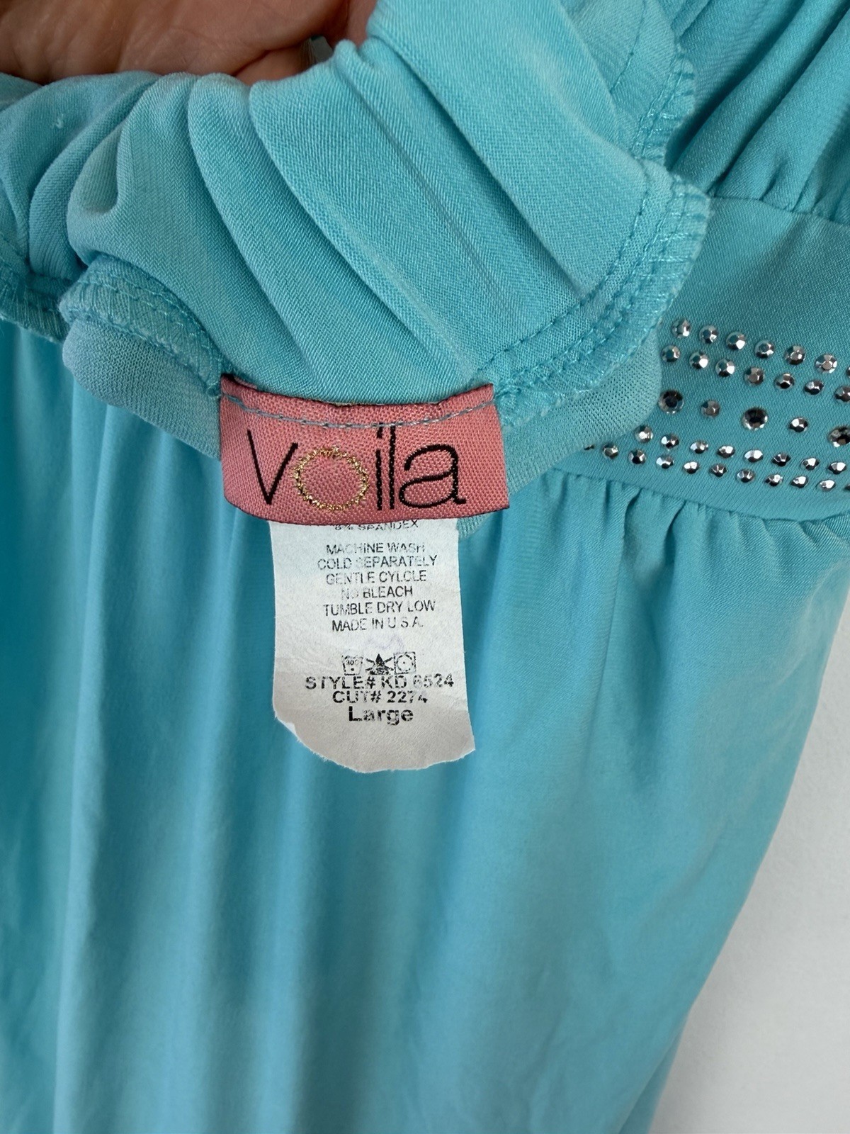 Vintage Disco Halter Dress Womens Large Strappy Blue Liquid Jersey Evening Event