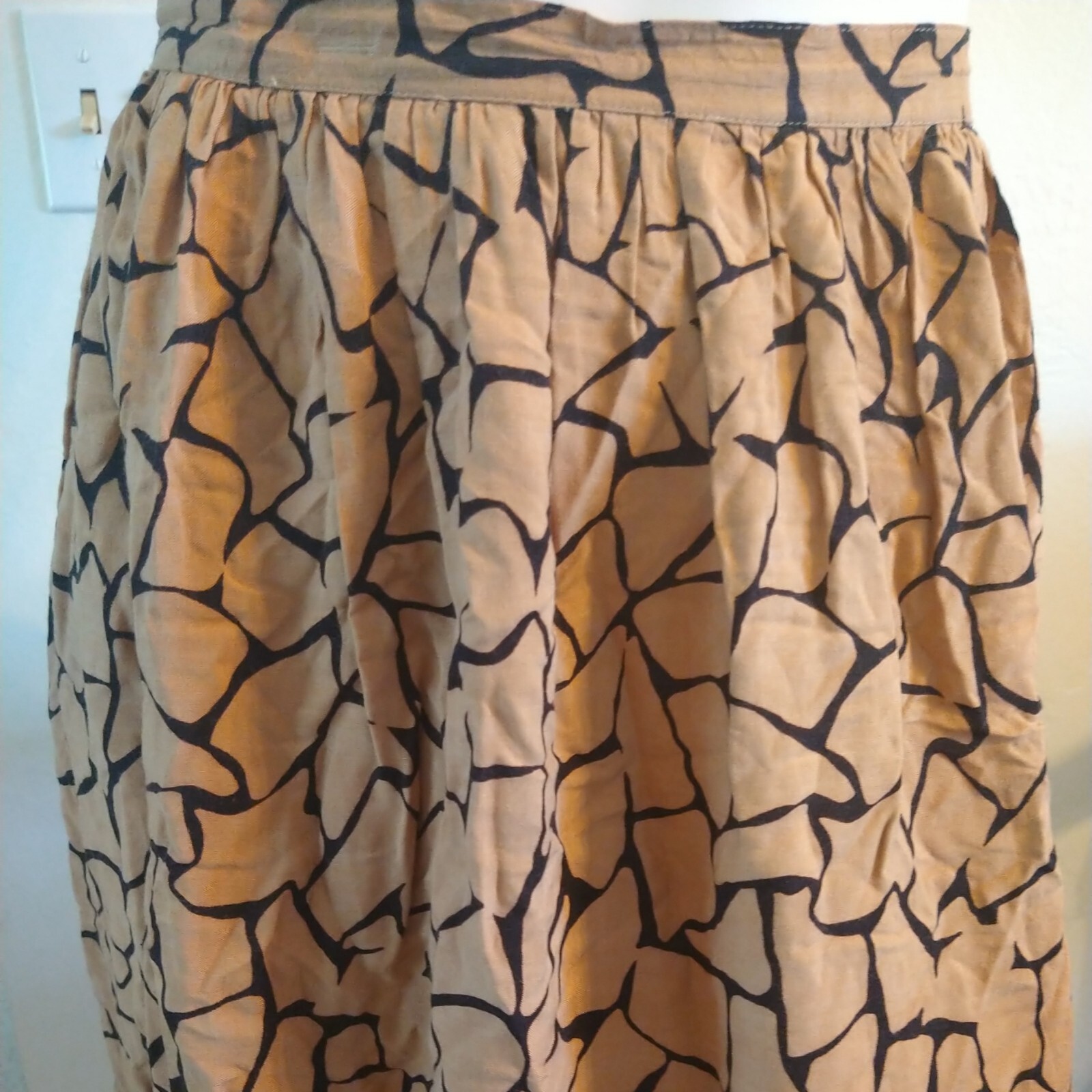 VTG Plain Jane 100% Rayon Skirt Multicolor sz 9