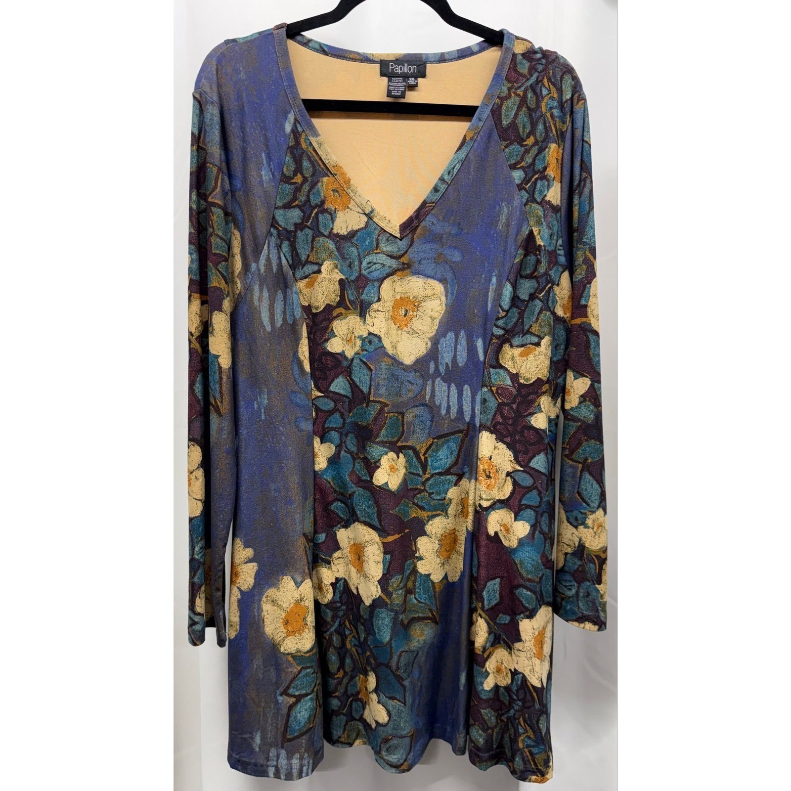 N55 Papillon Boho Embroidered Tunic Top Mini Dress Hippie Festival Peasant XXL