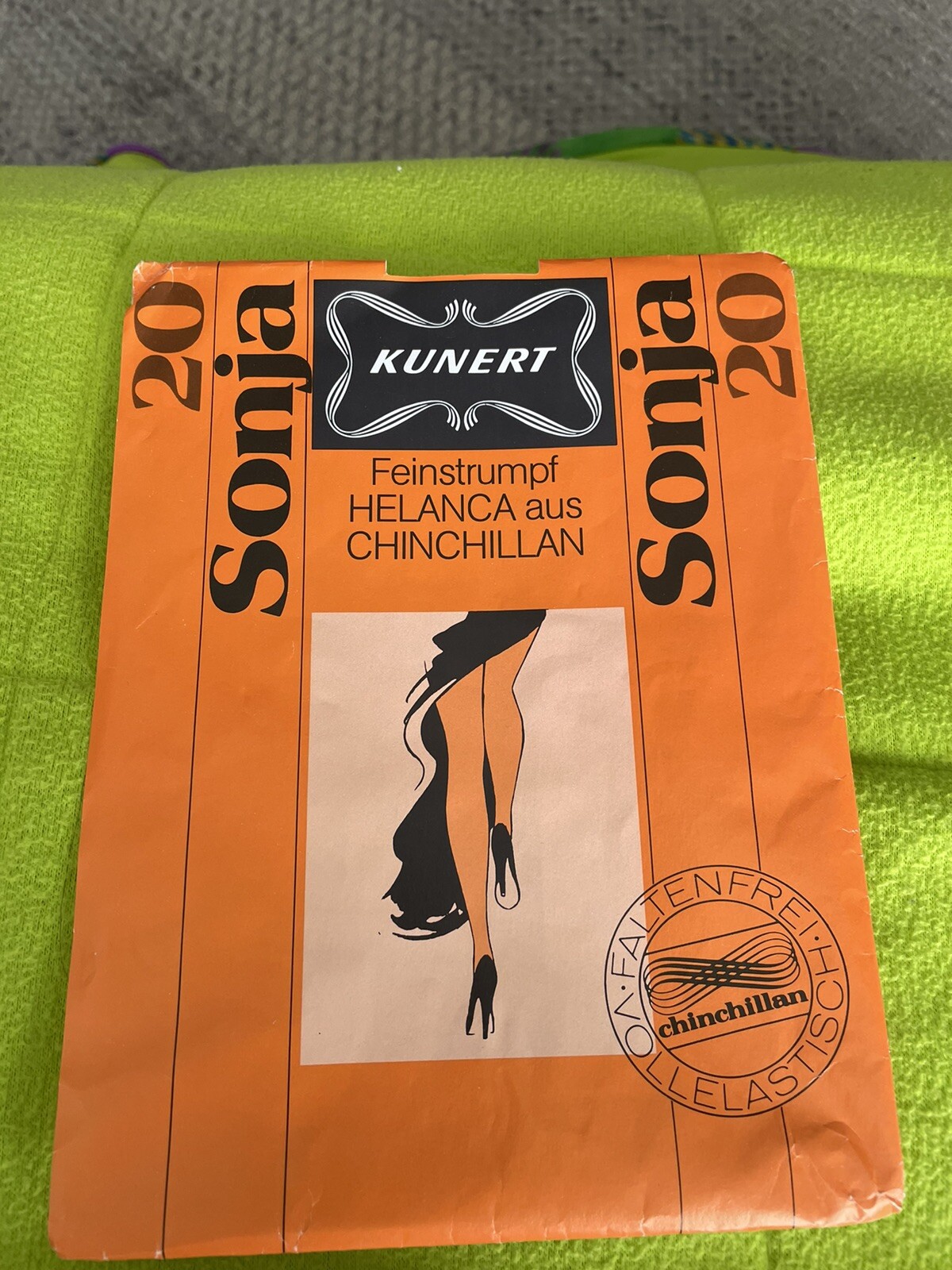 1 Pair Vintage German Kunert Mesh 9 1/2-10 Nude garter stockings