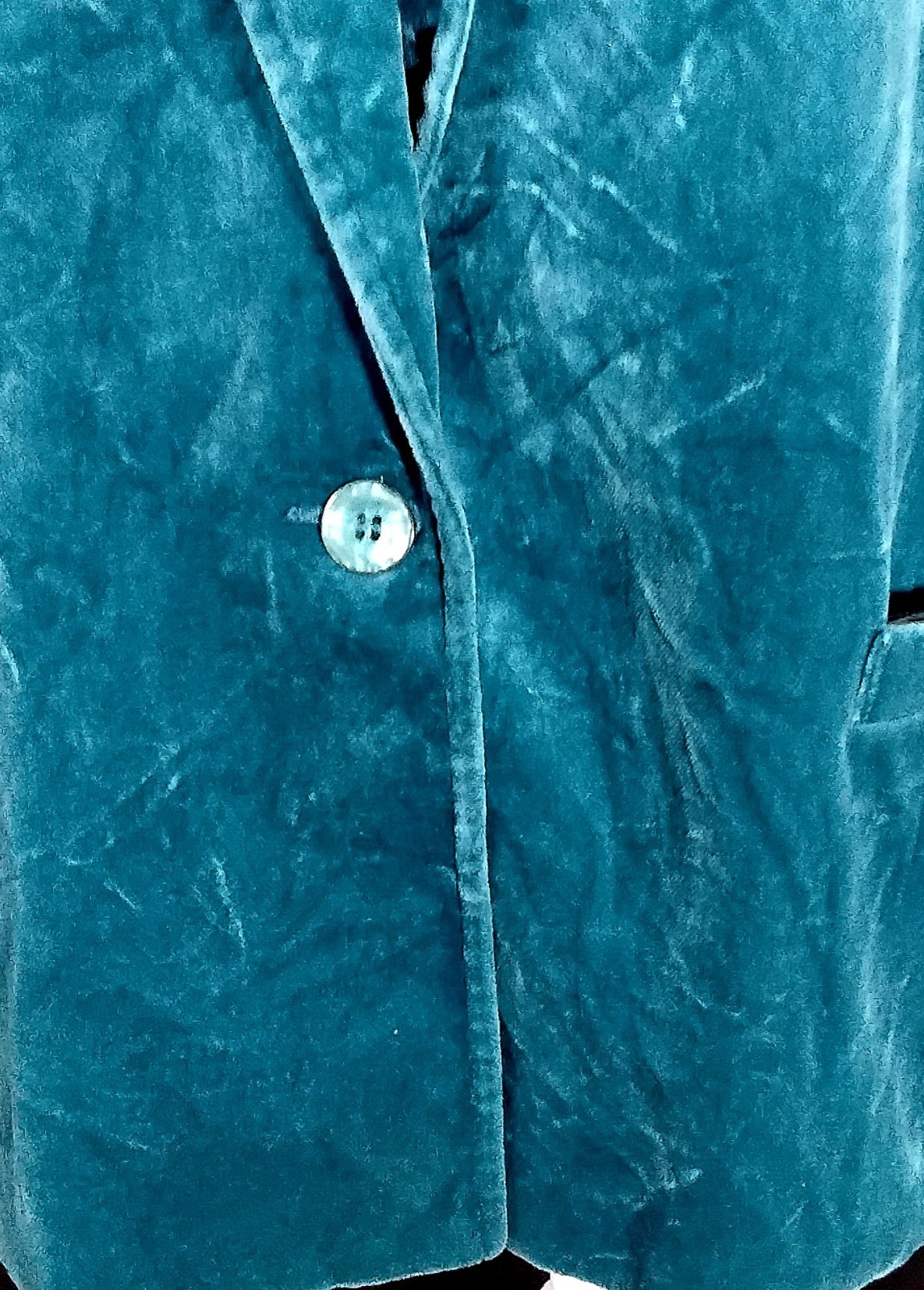 Vtg Koret Women’s Velvet Blazer BLUE 80s 90s Jacket Sz 44 RAYON COTTON USA UNION