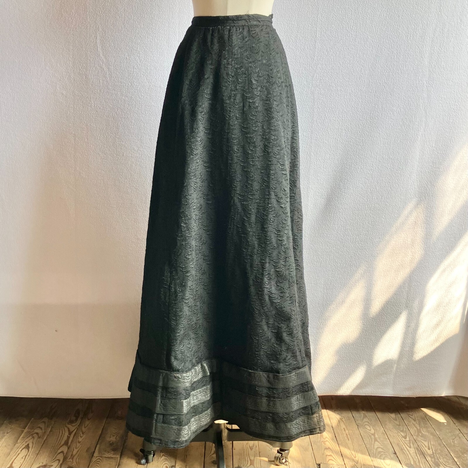 Antique Edwardian Black Wool Walking Suit XS/S