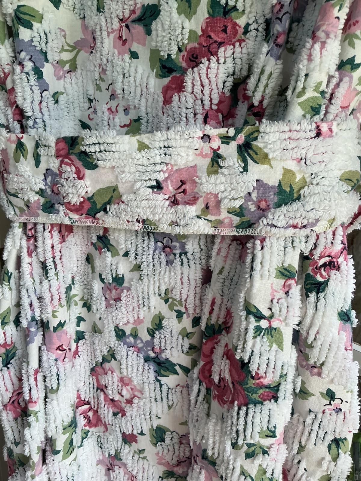 Vintage 60s Stan Herman Herbcraft Chenille Floral Belted Robe Women&rsquo;s Med/Large