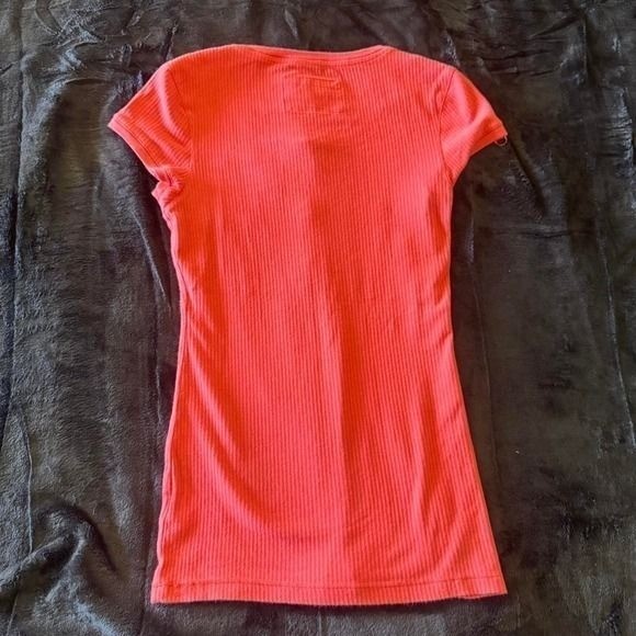 Y2K vintage orange Aeropostale embroidered logo henley short sleeve top mcbling