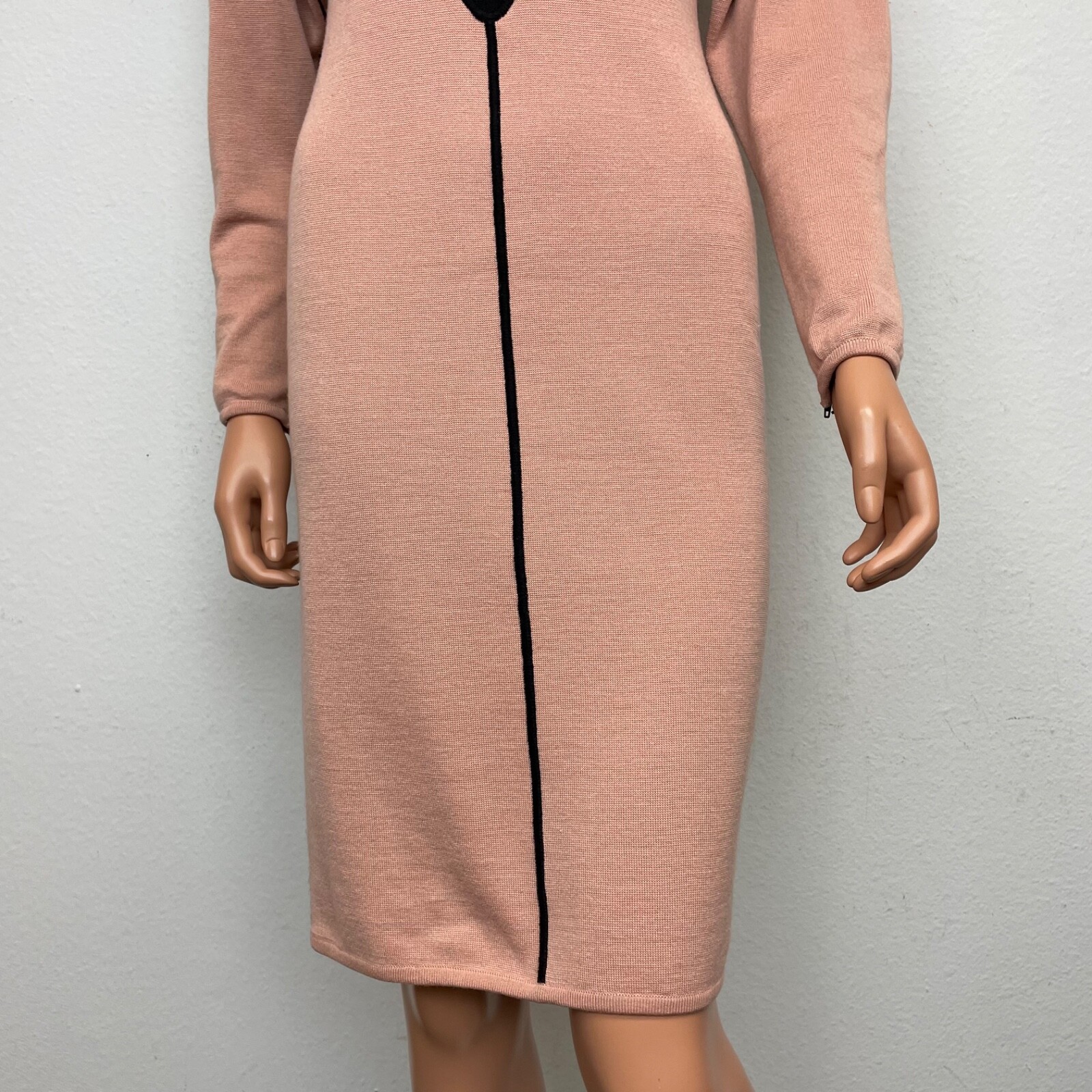 Rare Vintage 80&rsquo;s Emanuel Ungaro Pink Black Color Block Fitted Dress Size 4