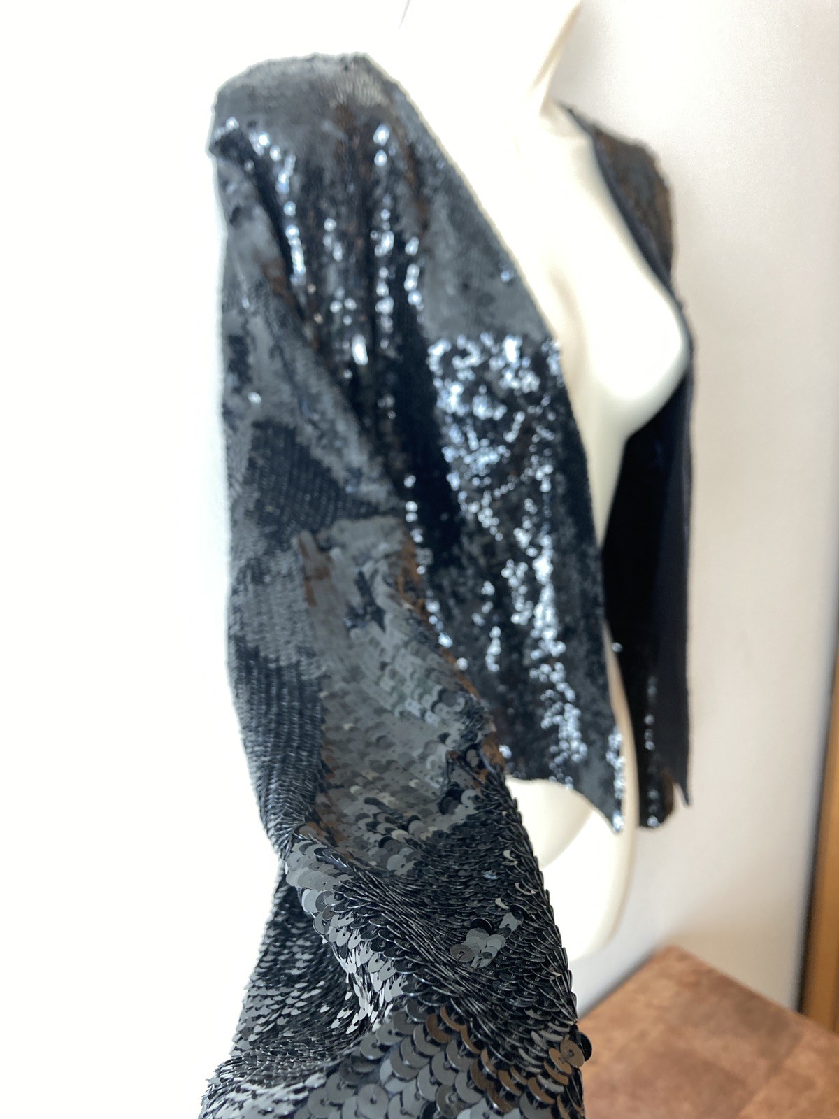 Chloe Vintage 2005 Phoebe Philo Black Sequin Silk Evening Jacket NWT Size 40