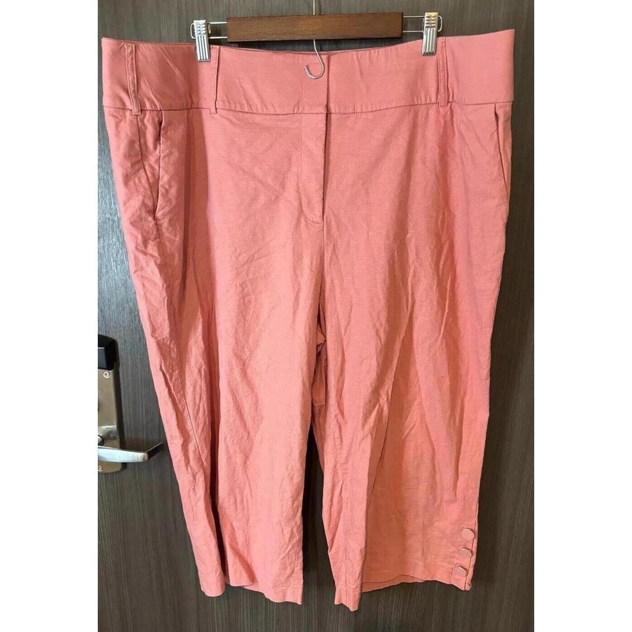 Lane Bryant Pants The Laney Capri Women&rsquo;s 22 Pink Linen Stretch Straight Leg