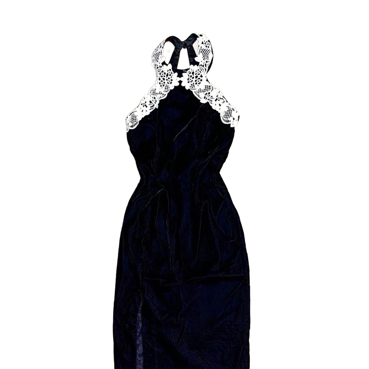 Vintage 90s Gown Velvet Maxi Jessica McClintock for Gunne Sax black Size 3/4