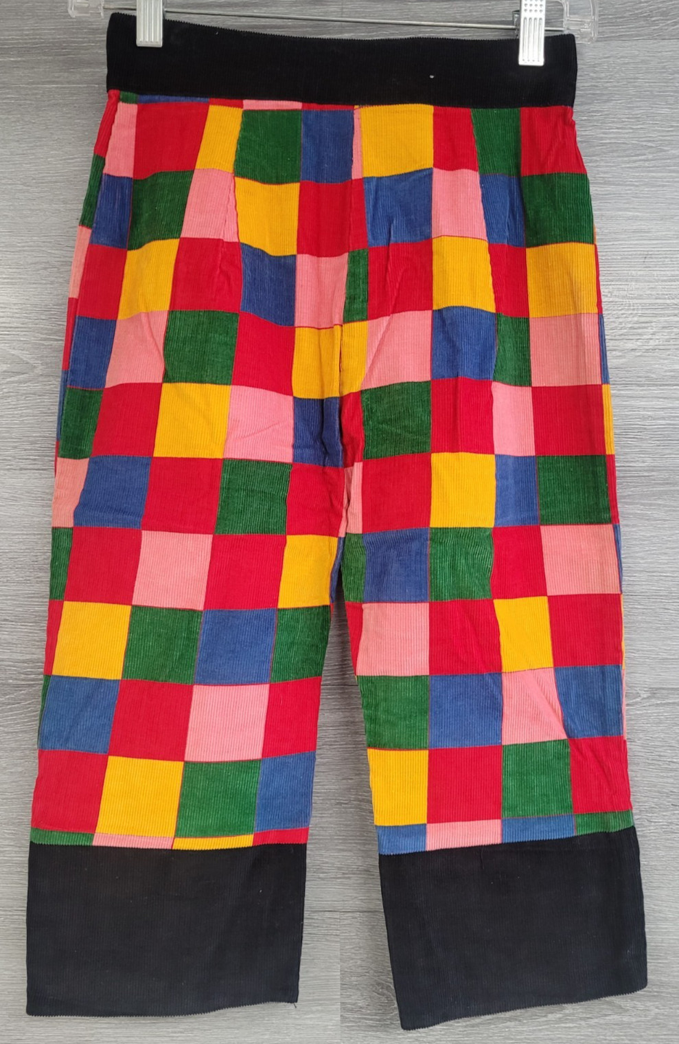 VINTAGE ALLEY CAT BY BETSEY JOHNSON CAPRIS CORDUROY RAINBOW PATCHWORK SIZE 5/6