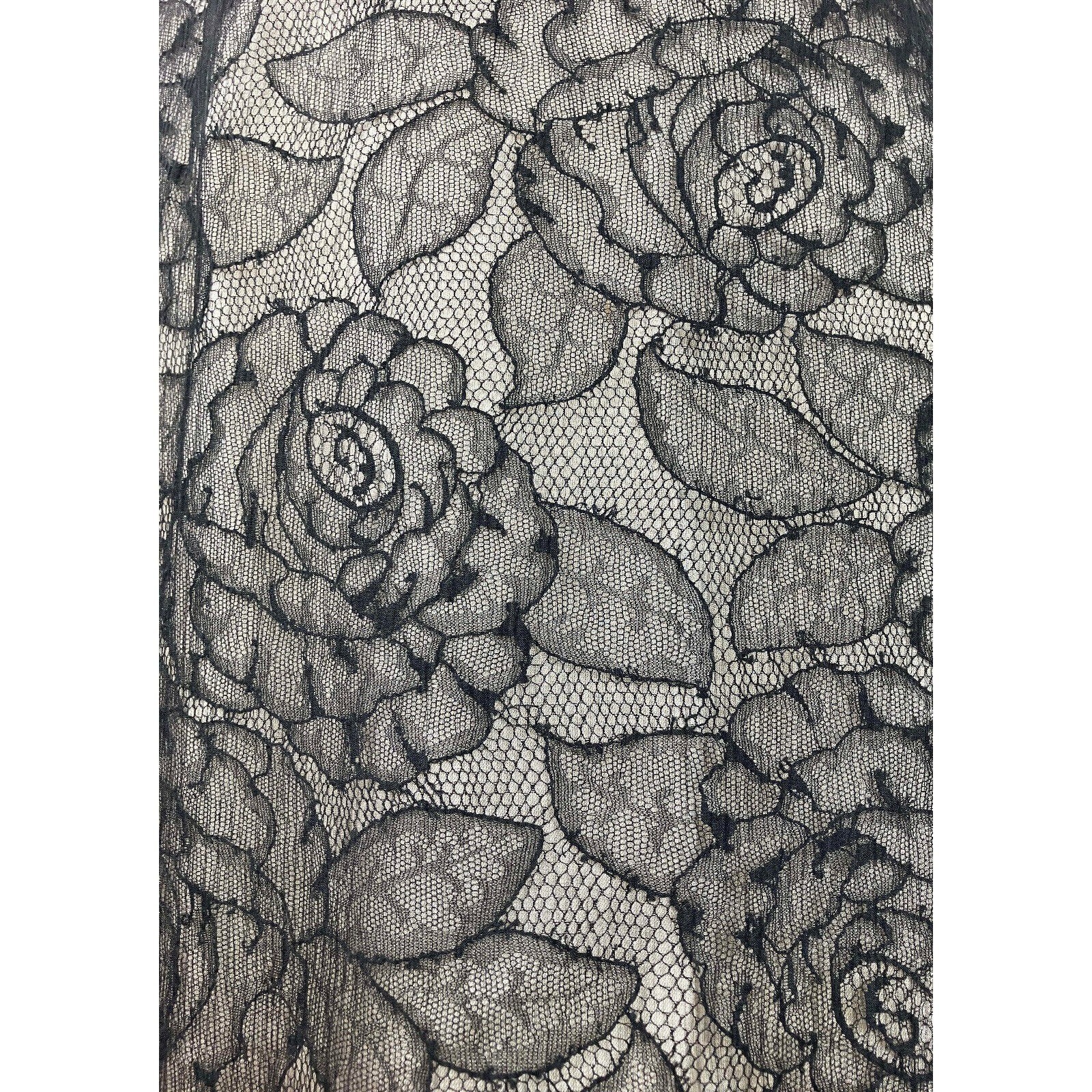 40 IT FAB Allesandro Dell&rsquo;Acqua Illusion Lingerie Lace Roses Cocktail Dress Silk