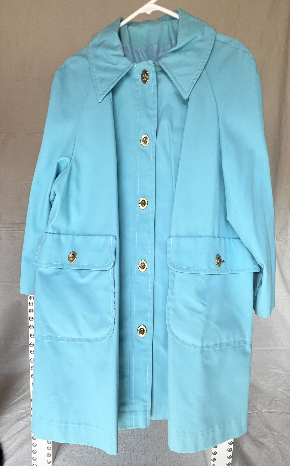 VINTAGE Sears DuPont/ZePel Women’s Turquoise Rain Jacket Toggle Closure SZ 20.5