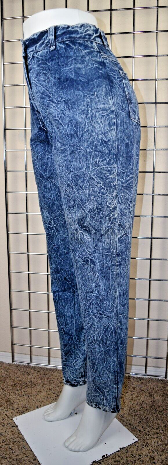 Vintage Jeans F A X Acid Wash Size 13/14 W28 L29 80s Blue High Waist Made USA