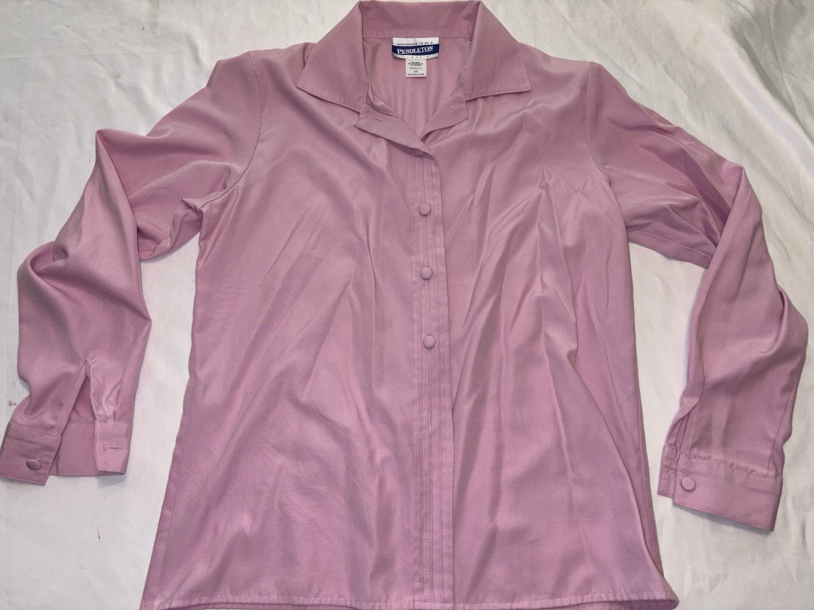 Vintage Country Sophisticates by Pendleton Blouse Top 10 Mauve Pink L/S USA EUC