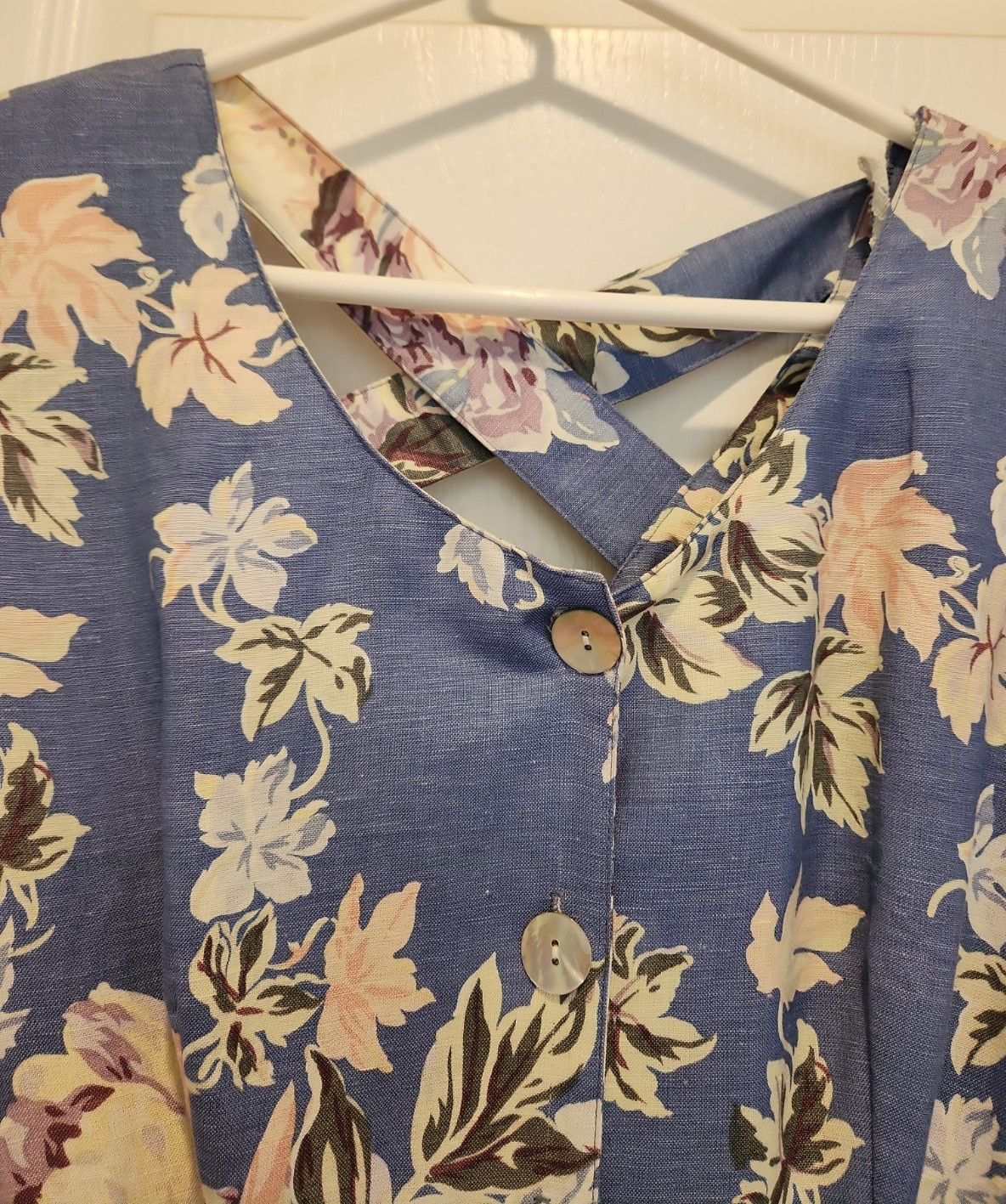 VTG NWT Womens P6 Sundress Tea Dress 80&rsquo;s Blue Floral Cottagecore Unworn USA
