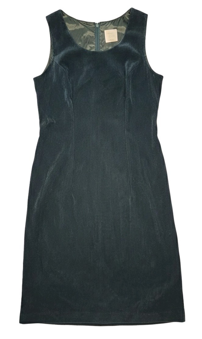 Vintage Miss Dorby Y2K 90s Deep Green Sleeveless Mini Sheath Dress Sz 5/6