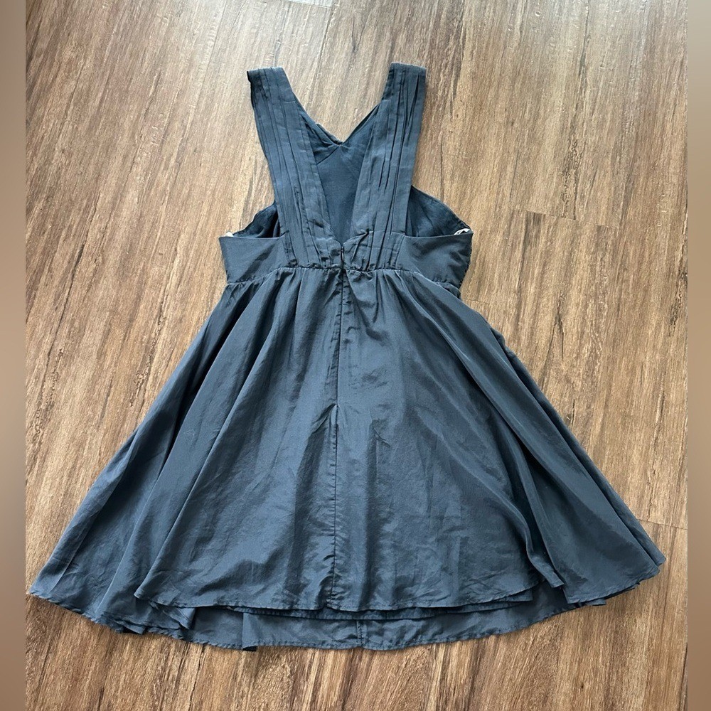 Bird & Knoll Meadow Cotton/Silk Mini Dress in Inky Blue. NWT. Size L