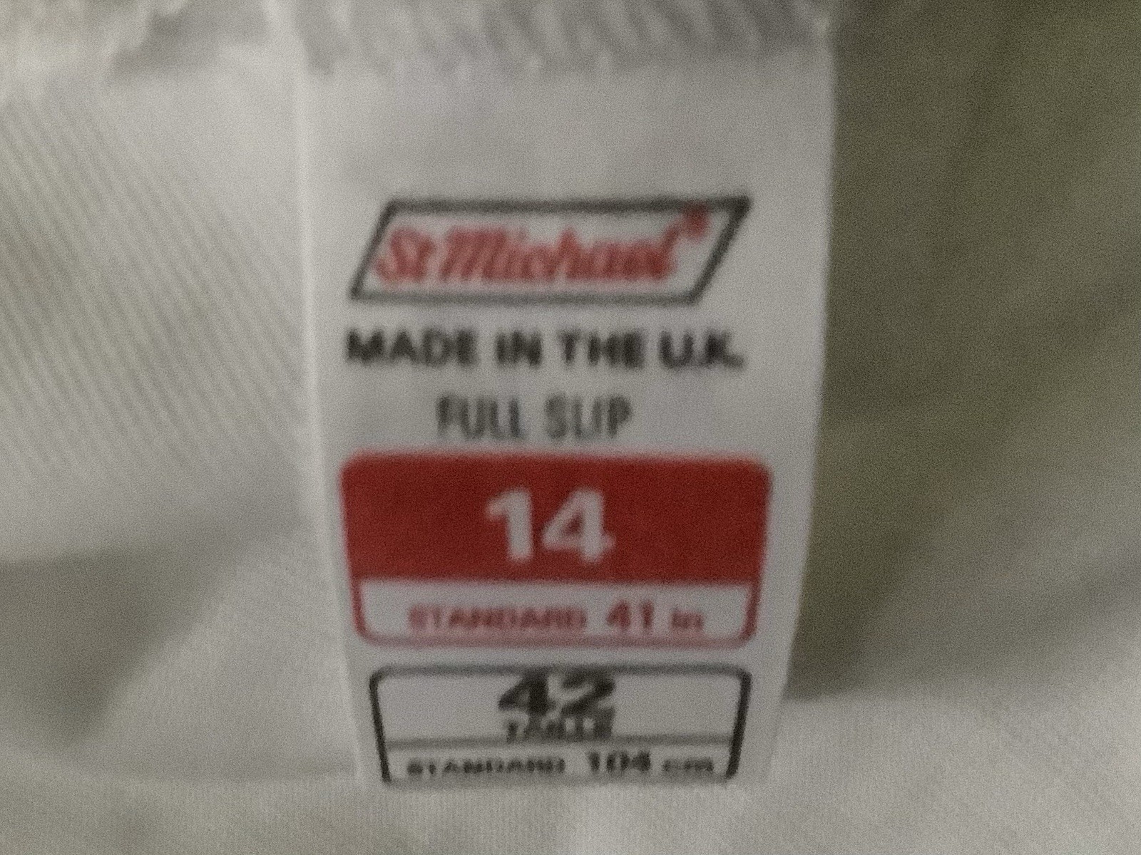 Vtg St Michael White Silky Sheer Nylon & Lace Full Slip Petticoat 14 (EU 42)