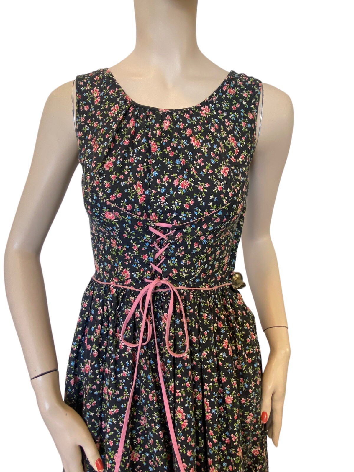 Gay Gibson Cottagecore Dress Corset Milk Maid Coquette Prairie XS-S? 60s 70s