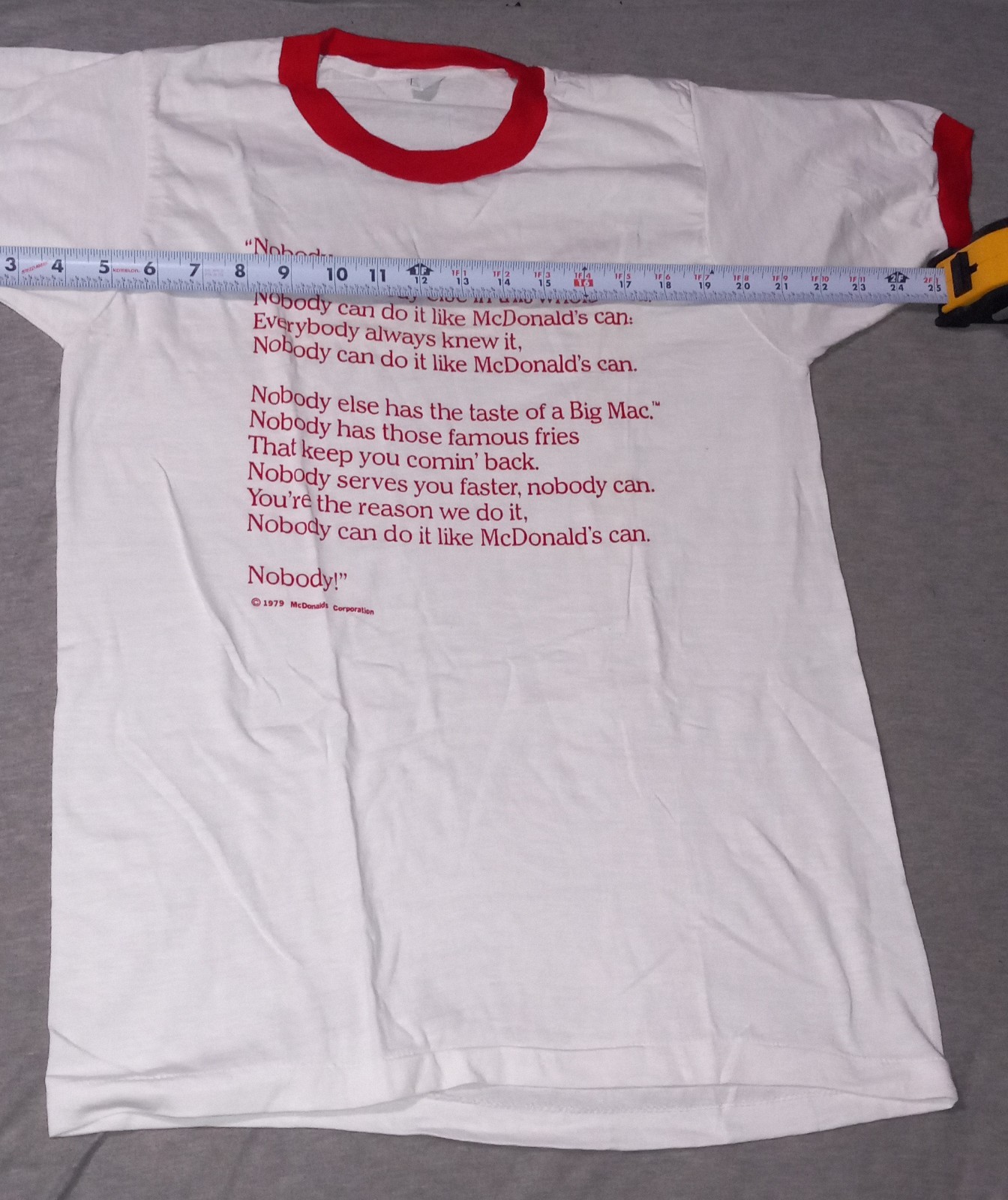 1979 McDonald’s Nobody Can Do It… Vintage T Shirt Size M (38-40) Single Stitch