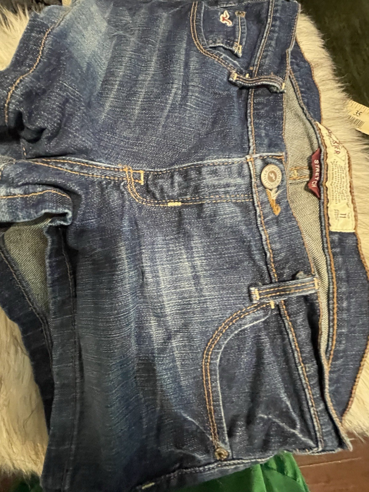 HOLLISTER Shorts Y2K Ultra Short Low-Rise Denim Juniors Sz 11