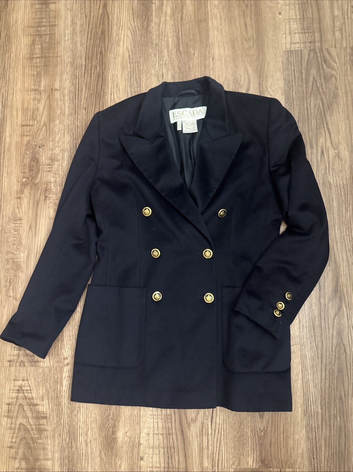 Escada Margaretha Ley Angora Wool Double Breasted Blazer Jacket Old Money Look