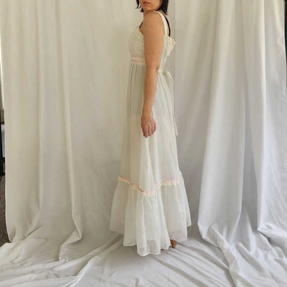 70s White Maxi Sundress