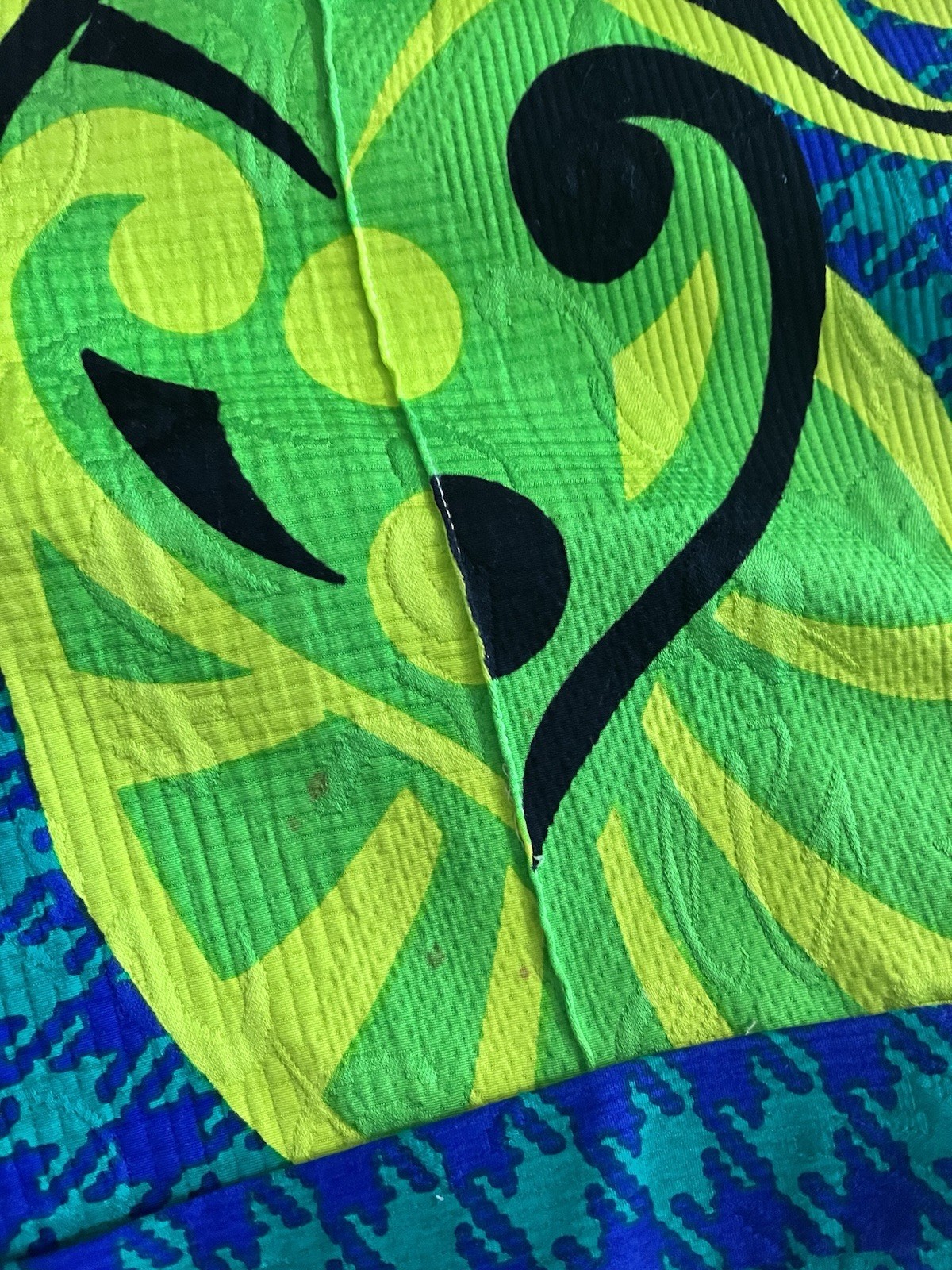 Vintage VERSACE Couture Colorful Abstract Pattern Shorts, Size 46, Signed