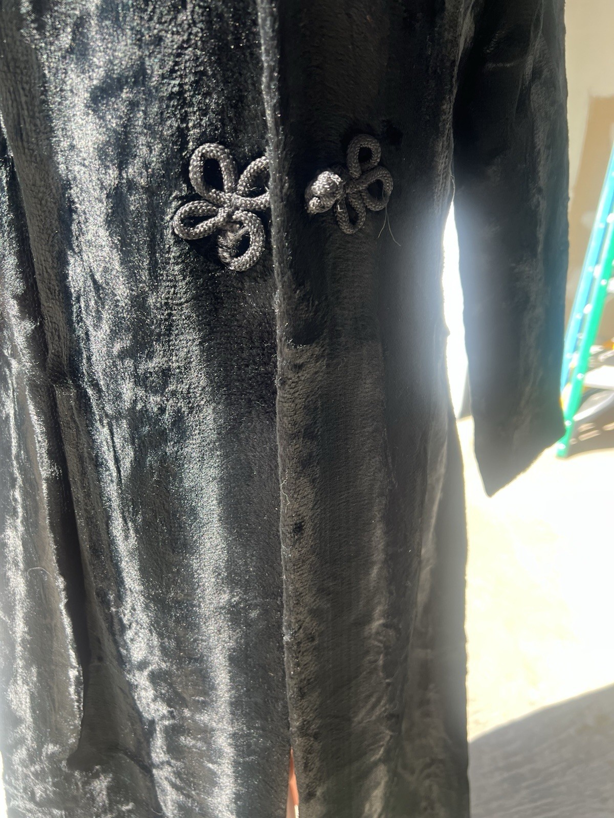 Vintage Faux Lamb Long Coat Evening