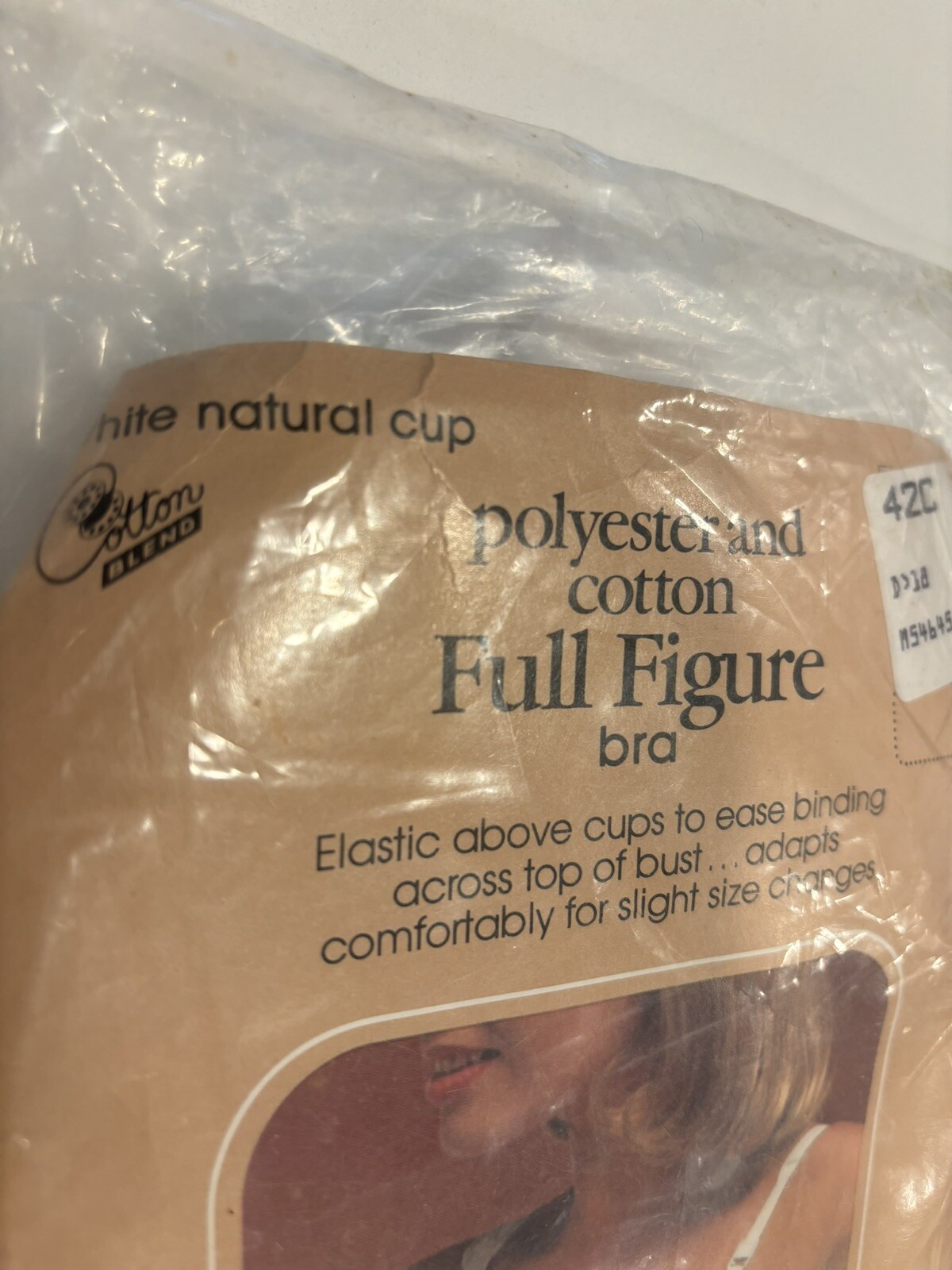 Vintage New Sears Full Figure 42C Soft Cup Full Support Bra In Pkg