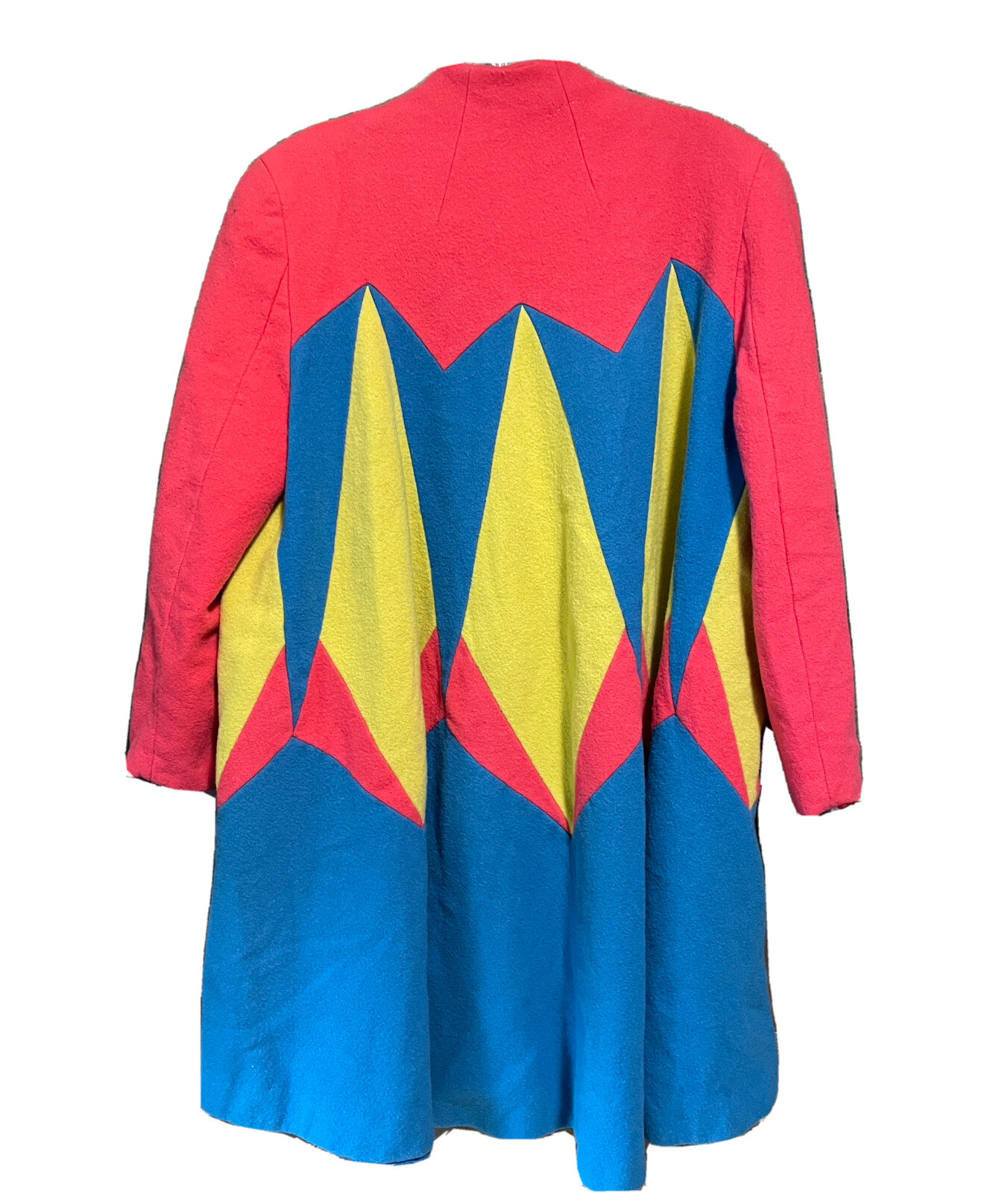 Vintage Swing Wool Coat Jacket Retro Neon Brite Pink Yellow Blue Fai Tat