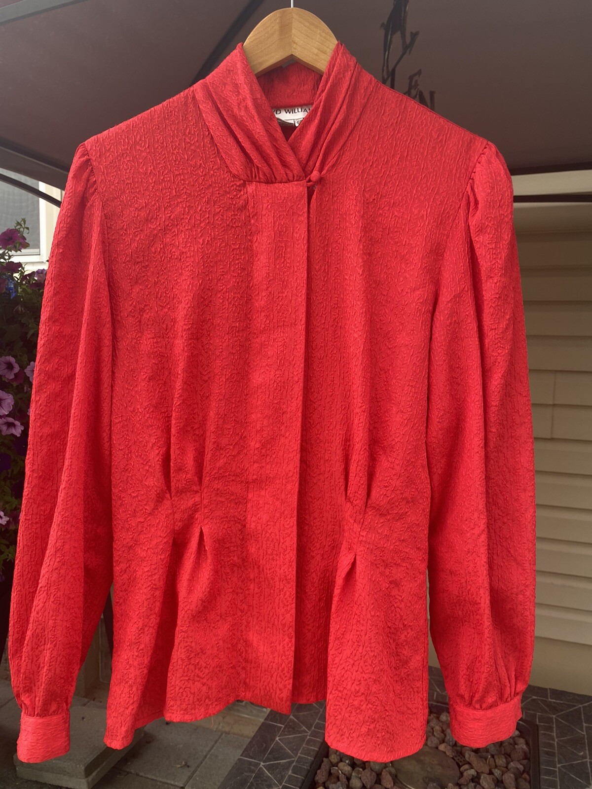 LLOYD WILLIAMS Red VINTAGE blouse shirt top sz 6