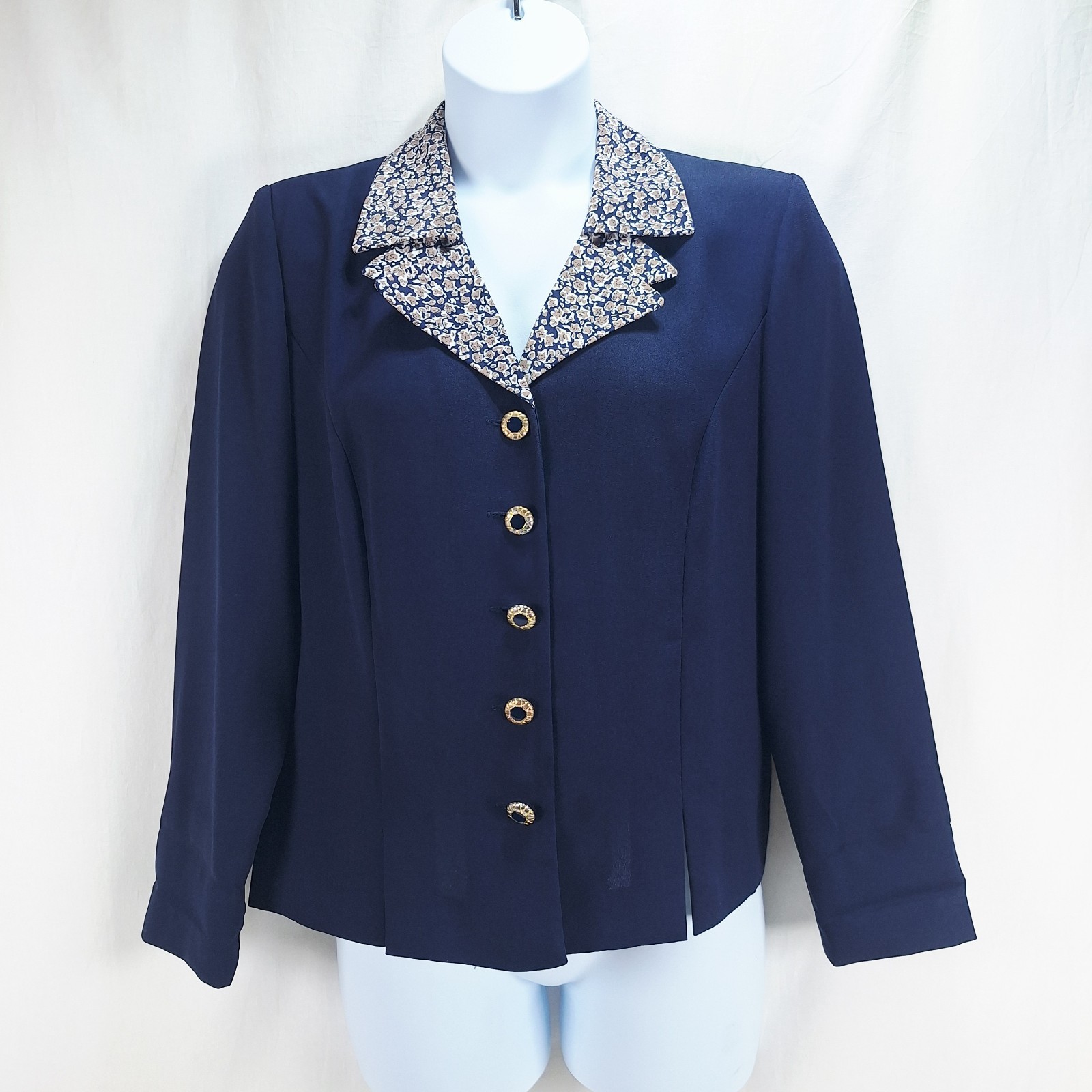 Leslie Fay Navy Blue Suit Jacket Blazer Women&rsquo;s