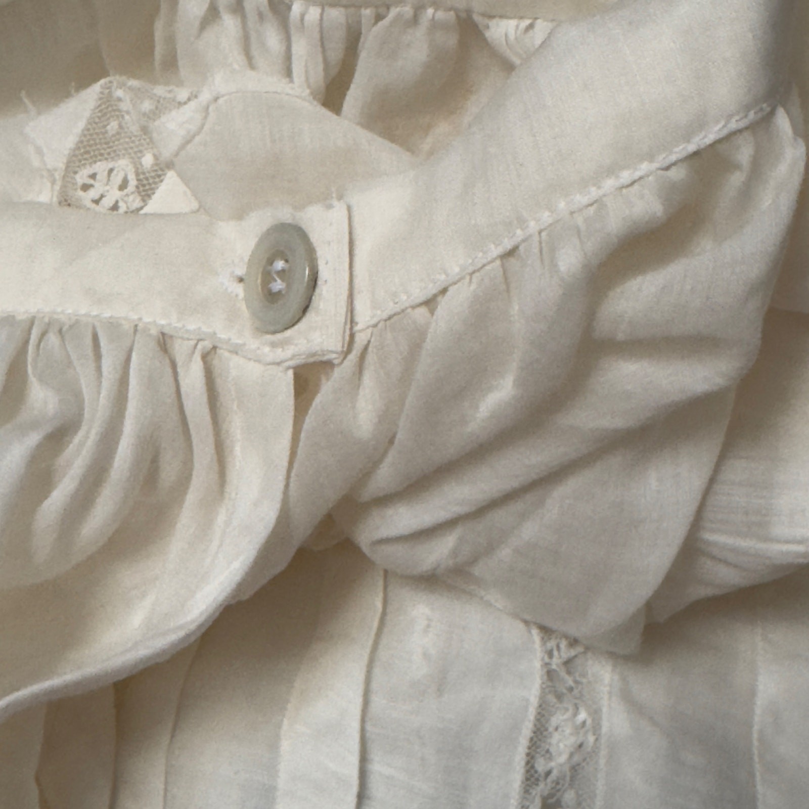 Edwardian Cotton Lace Petticoat Skirt Ruffles Antique Original 1900’s 26” Waist