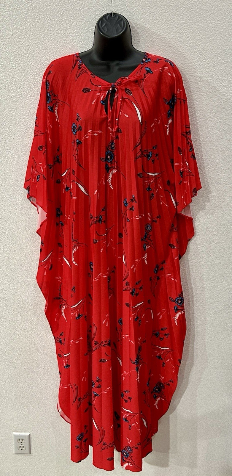 1970s VTG Caftan Maxi Dress by Adorable Of California Floral Print S/M