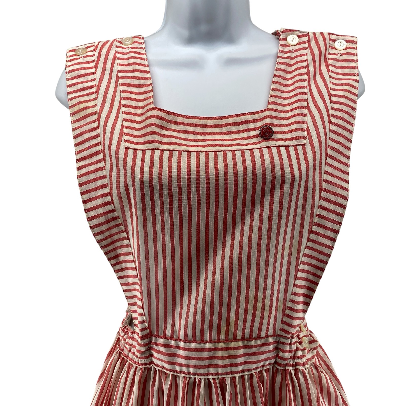Candy Striper Vintage Volunteer Uniform Jumper Medium Pink White Fashion Seal