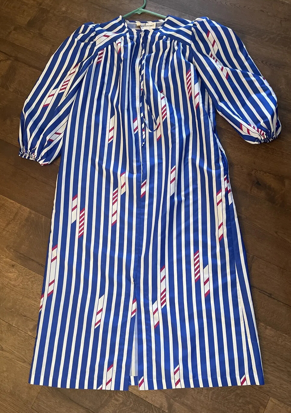 Vintage David Brown California Medium Large Zipup nightgown Patio House Dress US