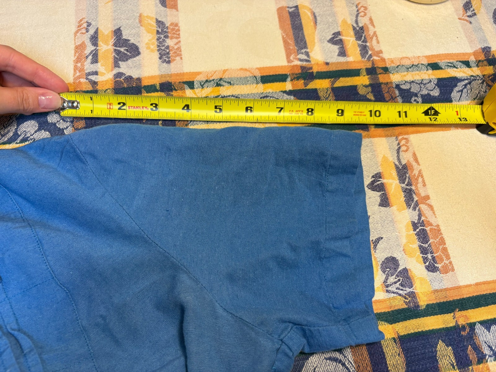 Coldwater Creek Blue Midi Dress Women&rsquo;s M Waist Tie Short Sleeve Vintage