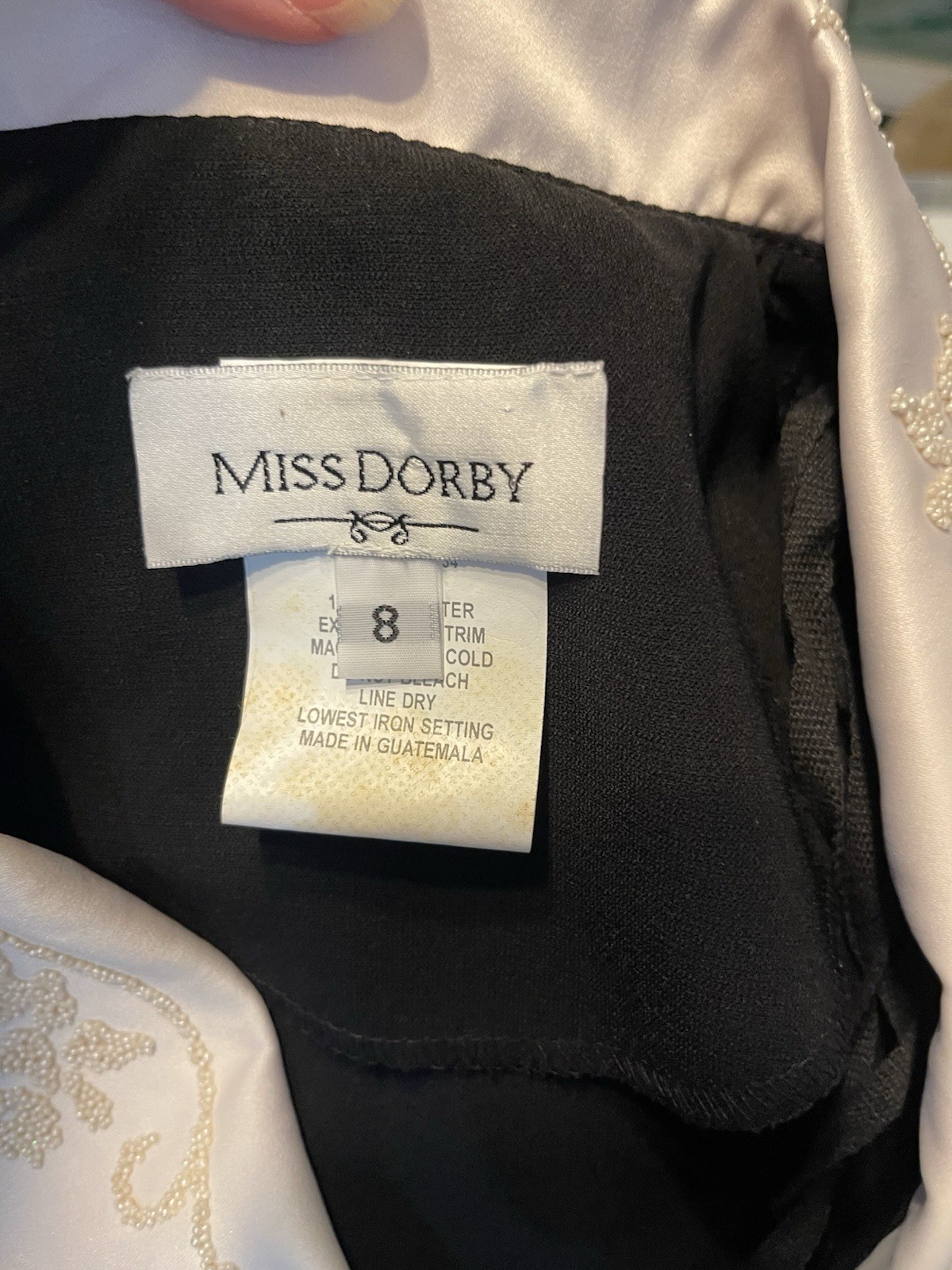 Vintage Miss Dorby Black Button Front Long Coat Dress Size 8