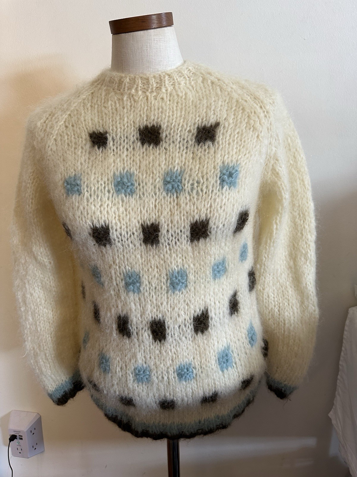 Vintage Mohair Sweater Women&rsquo;s S/M Hand Knitted Italy For Country Set